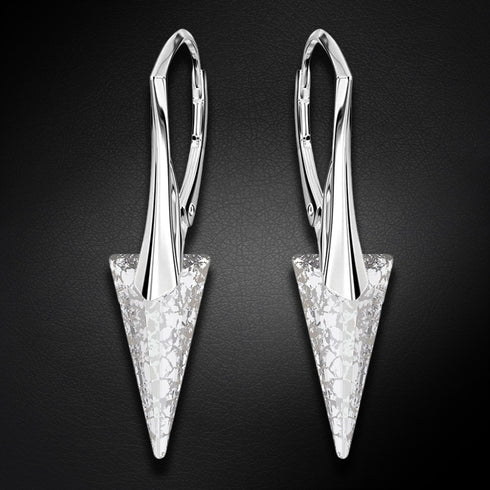 Серебряные серьги "Smaile II (Silver Patina)" с кристаллами Swarovski™